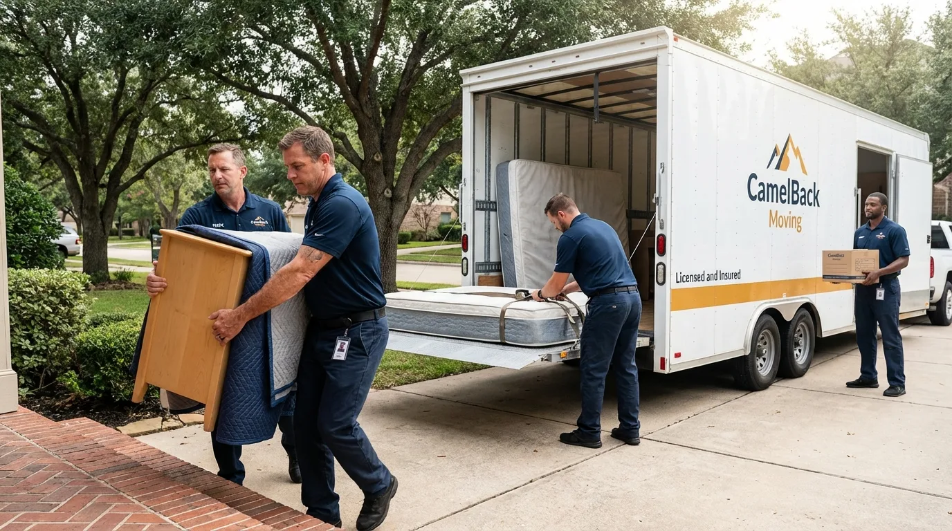 Crew loading residential truck for cross-state move from Walkertown, NC